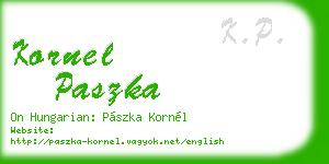 kornel paszka business card