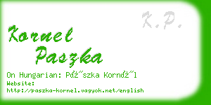 kornel paszka business card